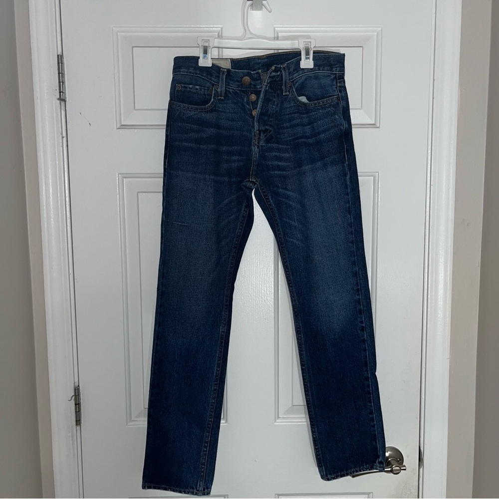 Young men’s button fly jeans